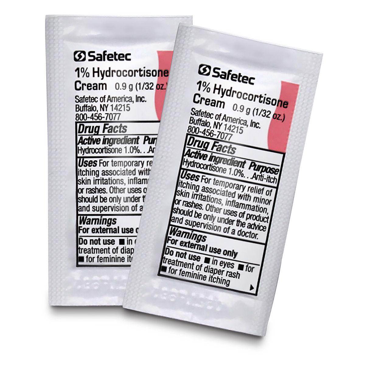 53104 Safetec® Bulk Hydrocortisone Cream (1%) Foil Packets (.9 gram) 